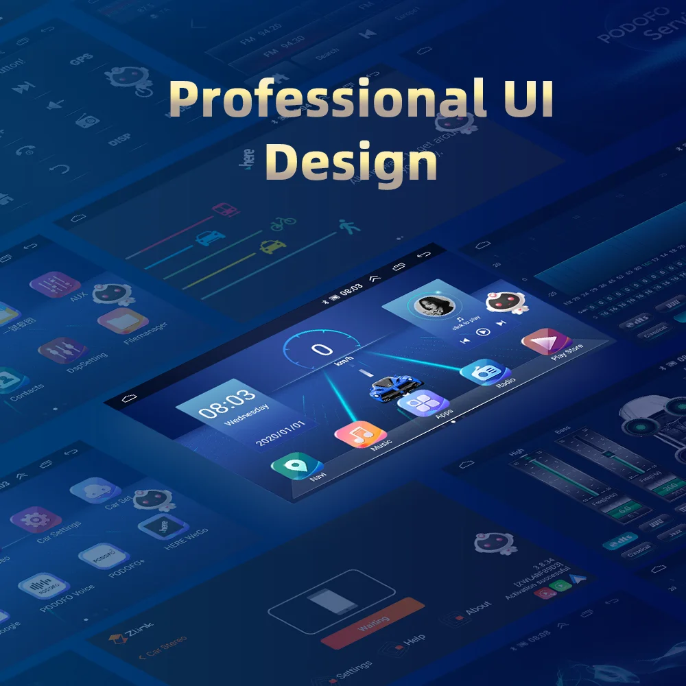 Podofo 2дин Android 11.0 Автомобильное радио Мультимедиа Видеоплеер для Volkswagen Skoda Octavia 2007-2013 Навигация GPS RDS DSP включена.