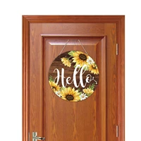 hello door decoration welcome wood door decoration round door hanging decoration for all seasons home wall front door kitchen