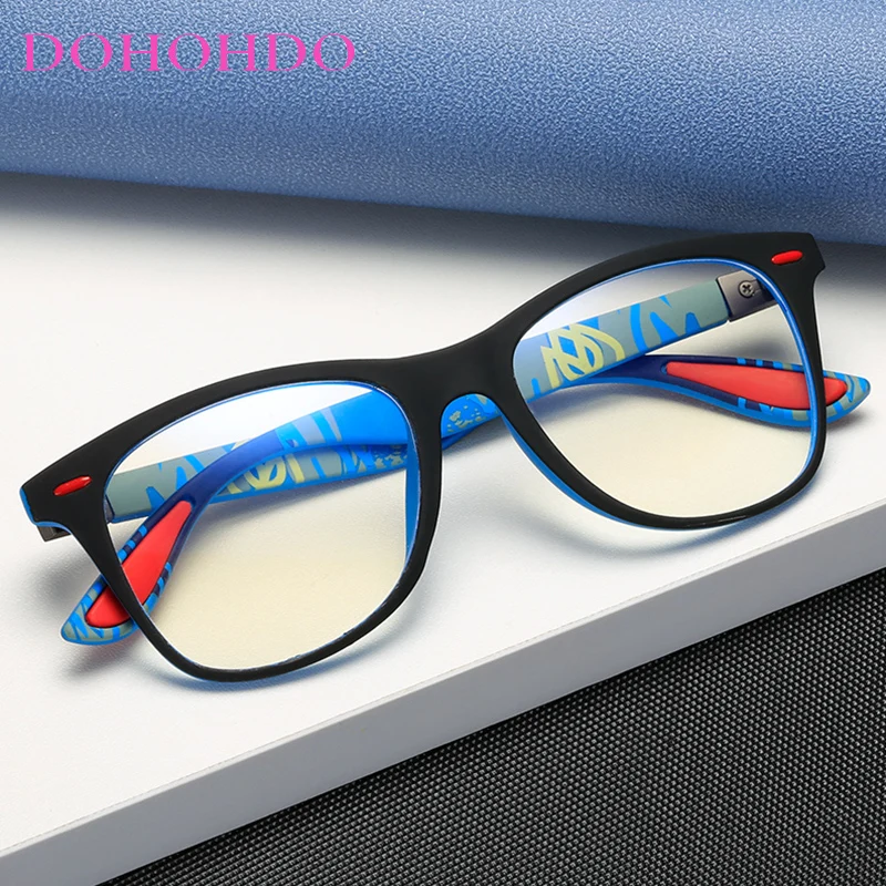 

DOHOHDO 2022 New Product Classic Blue Light Blocking Glasses Men Square Matte Black Women Anti Ray Lens Unisex Gaming Eyewear