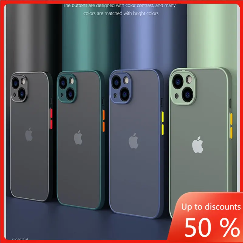 

IPhone 14 13 12 11 Pro Max XR XS X Plus Mini Luxury Silicone Bumper Clear Hard Case