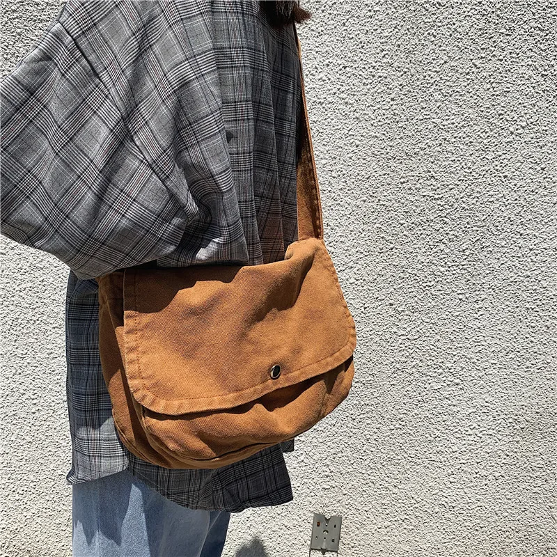 

Школьные сумки-мессенджеры для женщин, вместительные однотонные Простые Модные холщовые дамские сумочки на плечо