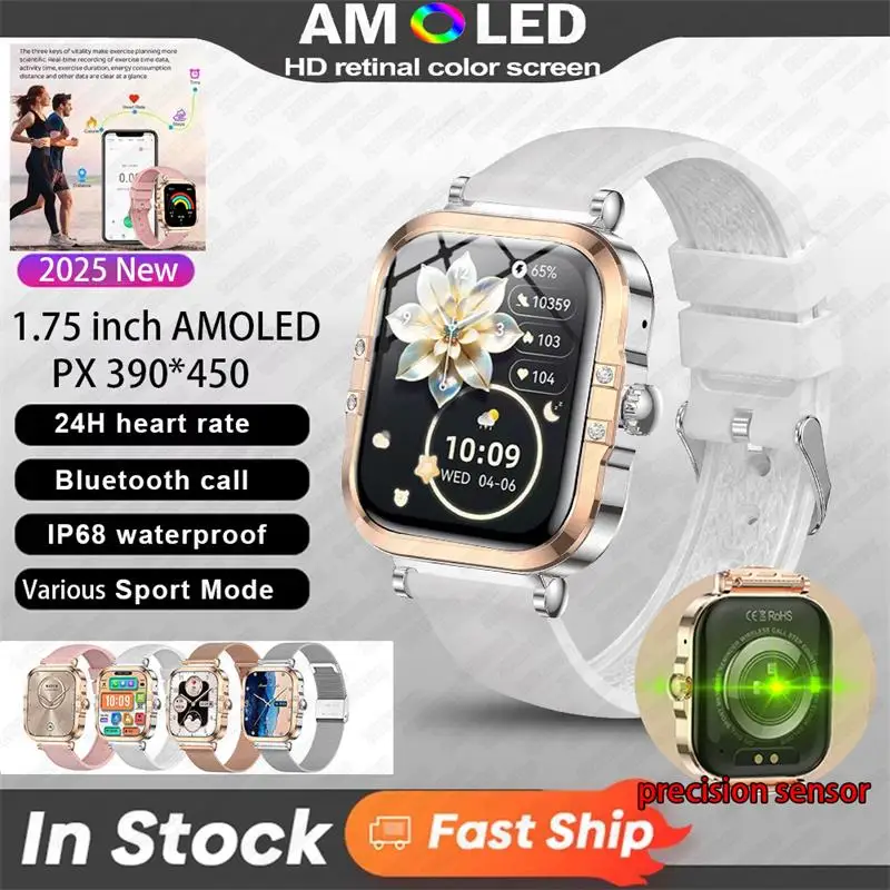 Умные часы AMOLED для мужчин и женщин пульсометр кровяное давление спортивные