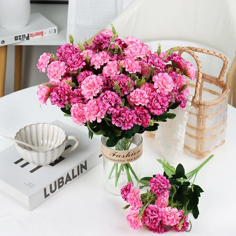 

Silk Hydrangea With Stems Artificial Flowers Silk Flowers Bridal Bouquet Home Weeding Chritmas Decoration New Year Decoration