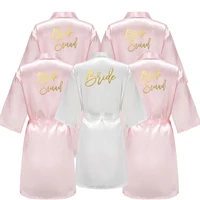 bride squad letter women wedding satin dressing gown personalized custom name bathobe bridal party robes bridesmaid robes gift