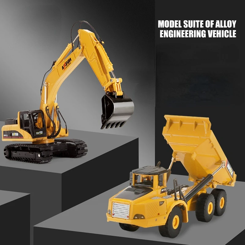 

Children Engineering Diecast Set Vehicles Toys Alloy Simulation Excavator Dump Truck Car Toys for Kids Boys Demolition Machine