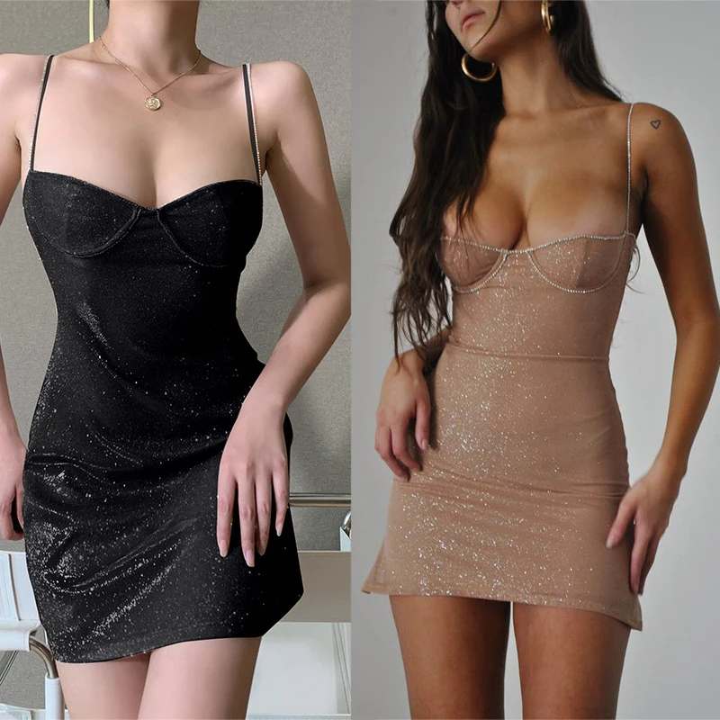 

Базовое платье-корсет, популярное летнее повседневное облегающее мини-платье принцессы с открытой спиной и глубоким вырезом для ночного кл...