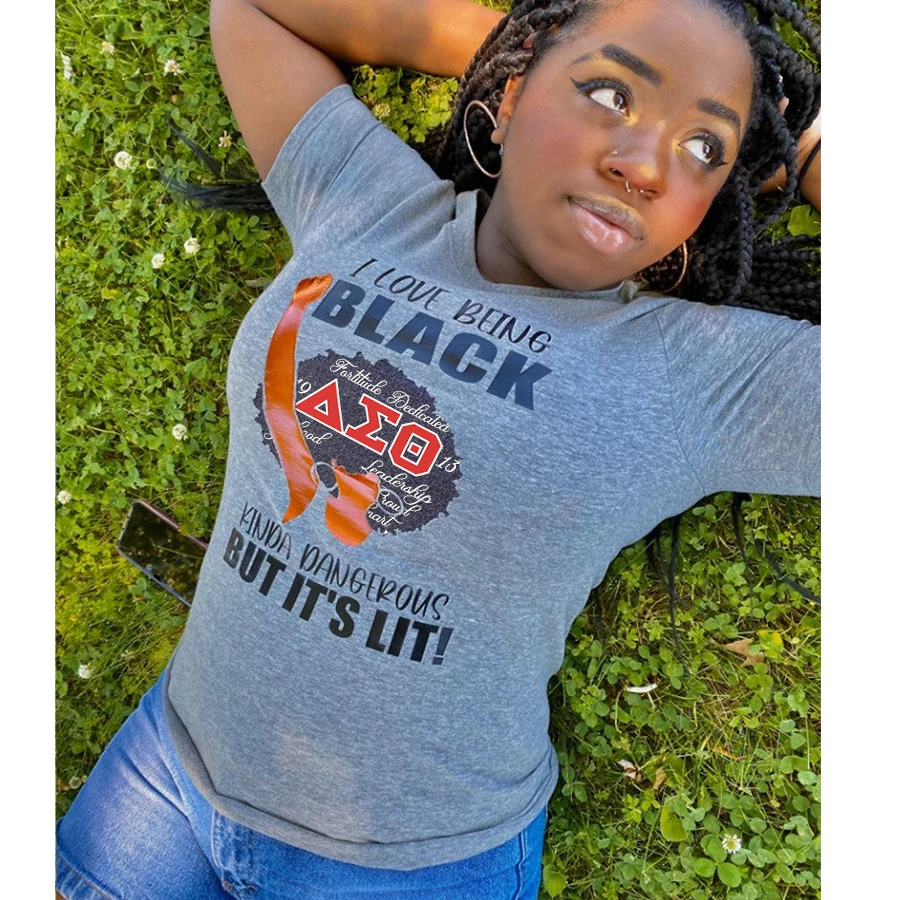 

Delta Sigma Theta T-shirt Fashion printed round neck short sleeve T-shirt