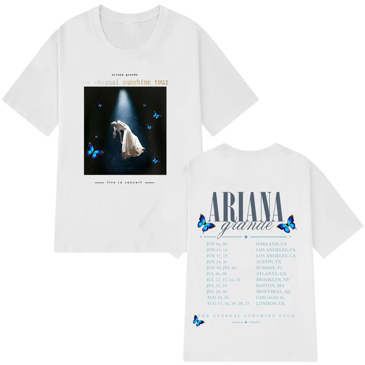 Фото Футболка с графическим принтом Ariana Grande Eternal Sunshine Tour 2026, мужская и женская винтажная модная футболка, летняя хлопковая футболка большого размера, топы №4