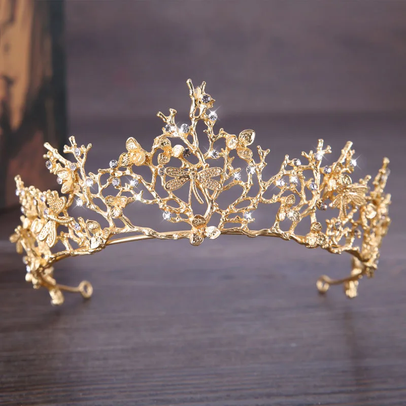 

Golden Crown Baroque Hair Accessories Wedding Tiara Bridal Crown Hair Accessories Bridal Accessories Wedding Hair Jewelr
