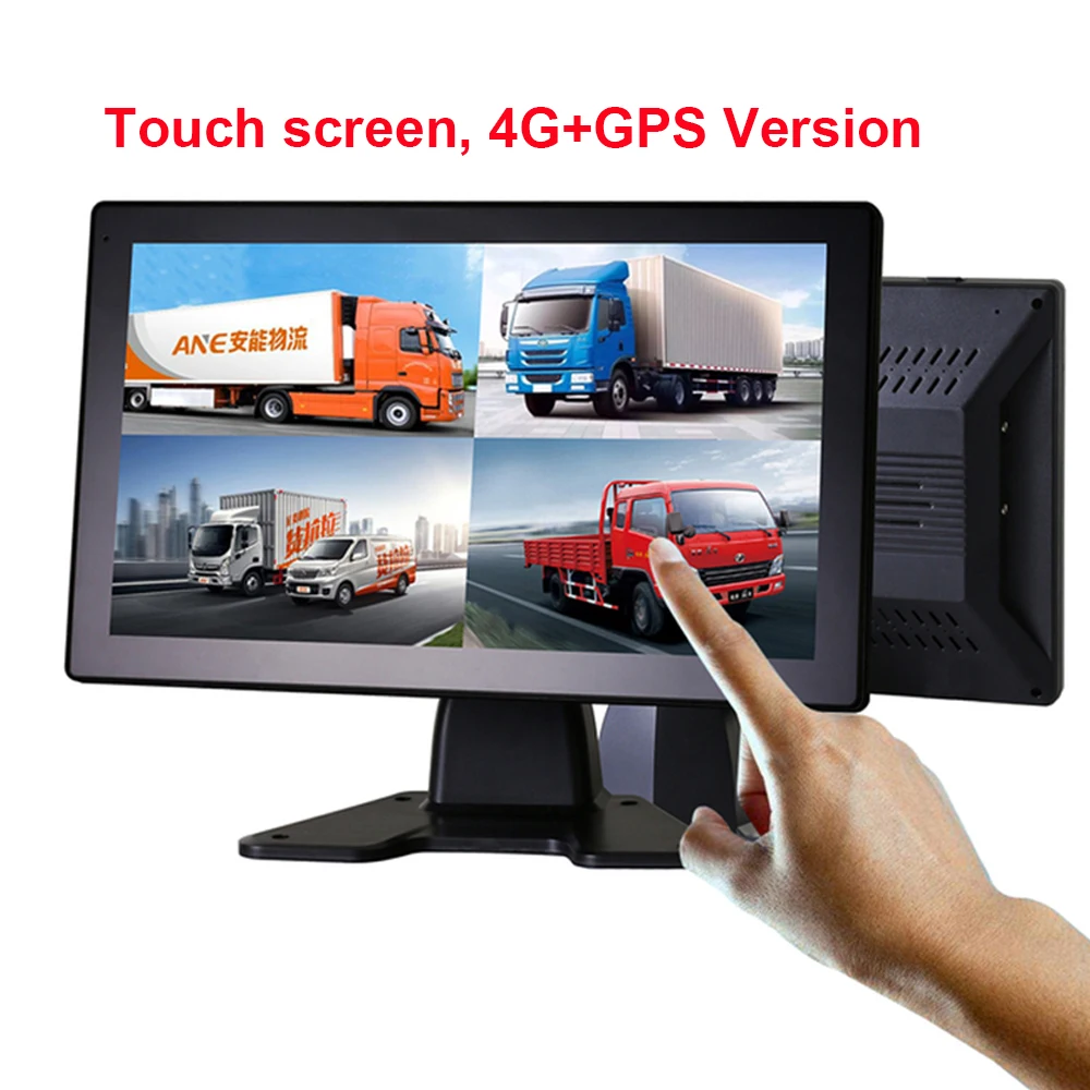 

4 Channel Black Box Rear Car Camera 10 inch DVR Monitor Truck Bus Vehicle monitor Registrator 4 dvr in 1 screen Korean Russian