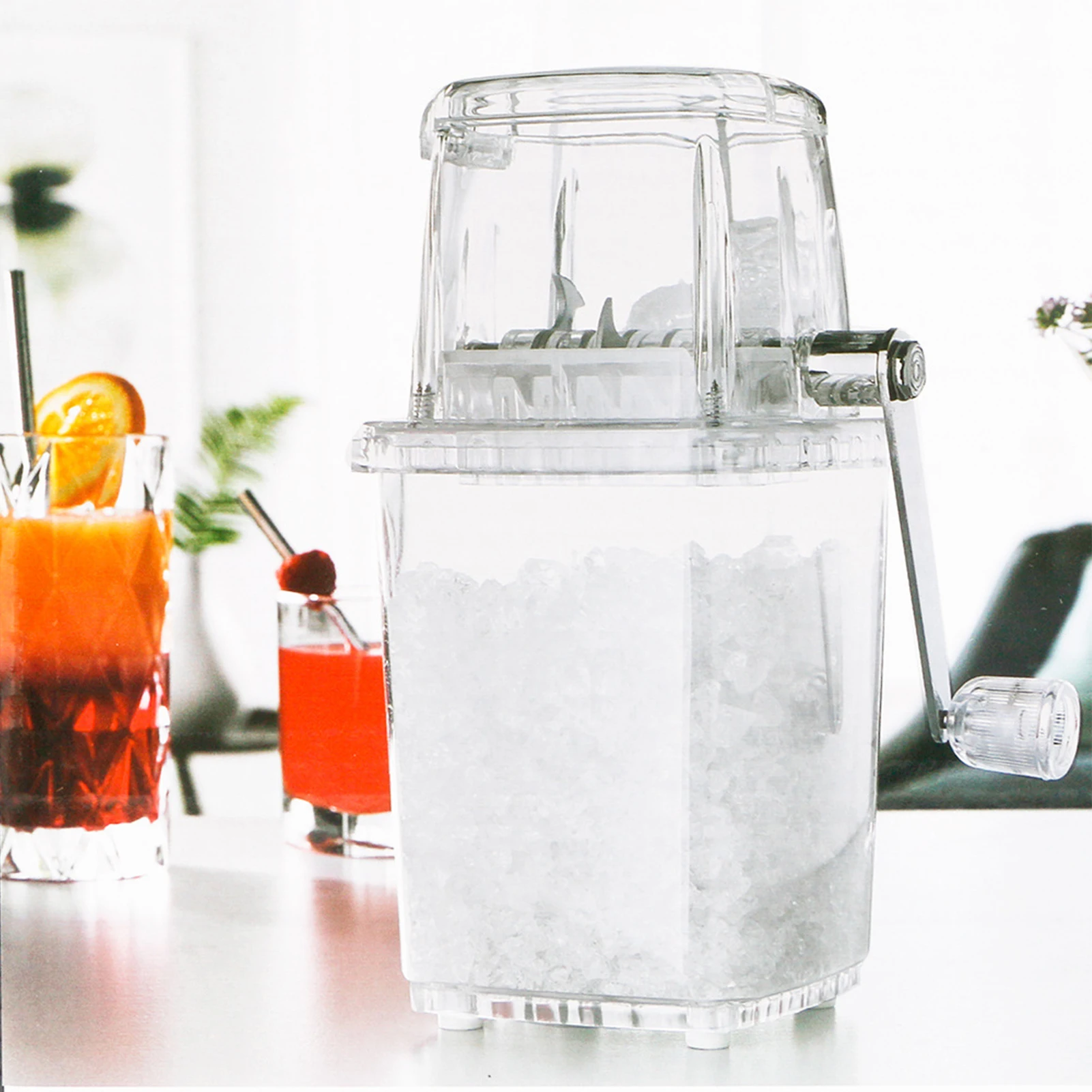 

Hand Crank Ice Crushers Manual Shaved Ice Maker Non-Electric Stainless Steel Snow Cone Maker Non-Slip BPA Free Easy To Use