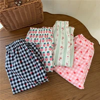 baby girl summer clothes kid boy cotton print pants toddler unisex thin breathable pant children anti mosquito plaid bloomers