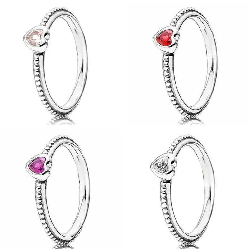 

Original Moments One Love Golden-Red Synthetic Ring For Women 925 Sterling Silver Wedding Gift Fashion Jewelry