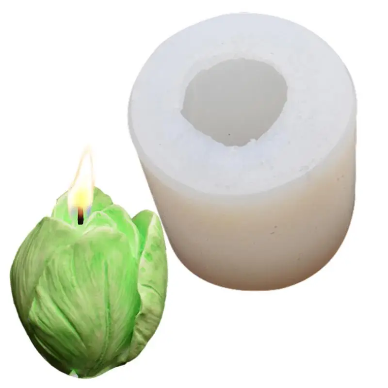 

Silicone Candle Mold Flowers 3D Tulip Flower Shaped Baking Mould Silicone DIY Molds For Resin Decorations Aroma Gypsum Crafts