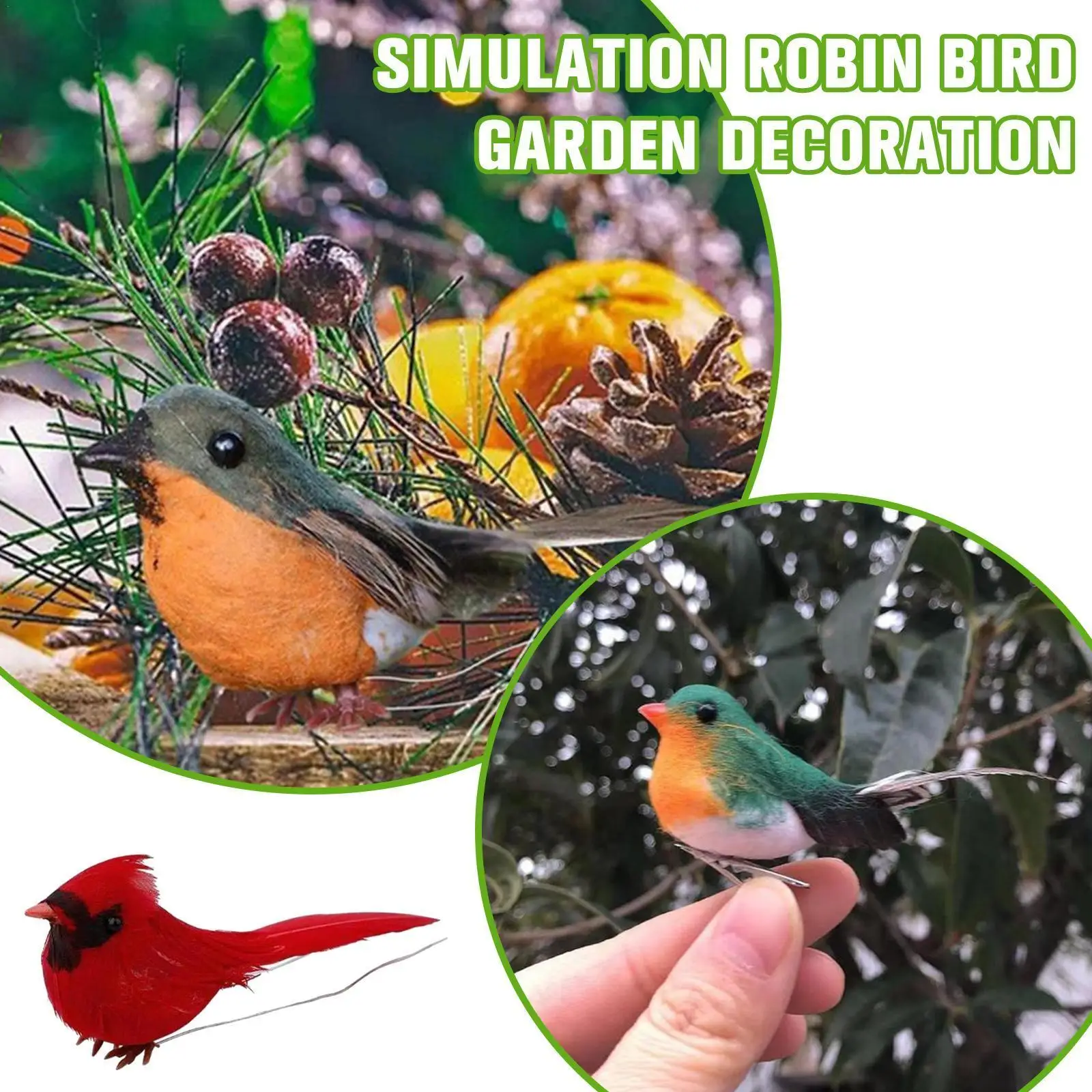 

Искусственное уличное украшение Robin садовые украшения в виде птиц Feather, искусственное украшение для сада и Рождества, для дома G2C1