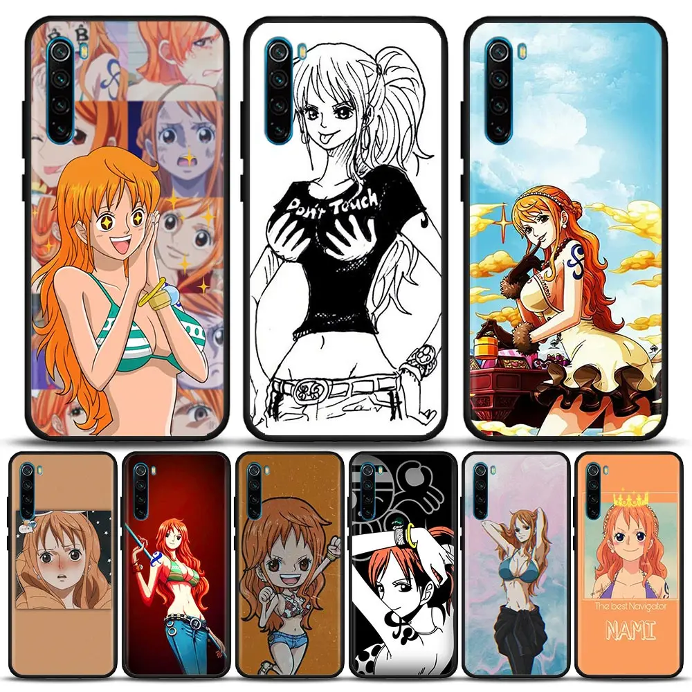 

One Piece Nami Luffy Zoro Phone Case for Redmi 6 6A 7 7A 8 8A 9 9A 9C 9T 10 10C K40 K40S K50 Pro Plus Soft Silicone Case