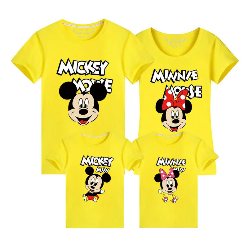 Комплект семейной одежды Disney с Микки Маусом одежда для папы мамы детей футболка