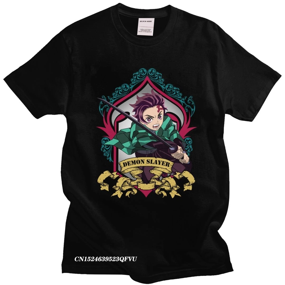 

Vintage Kimetsu No Yaiba Men Camisas Men Premium Cotton Anime Manga T-Shirt Graphic Demon Slayer Tshirt Tanjiro Kamado Tee