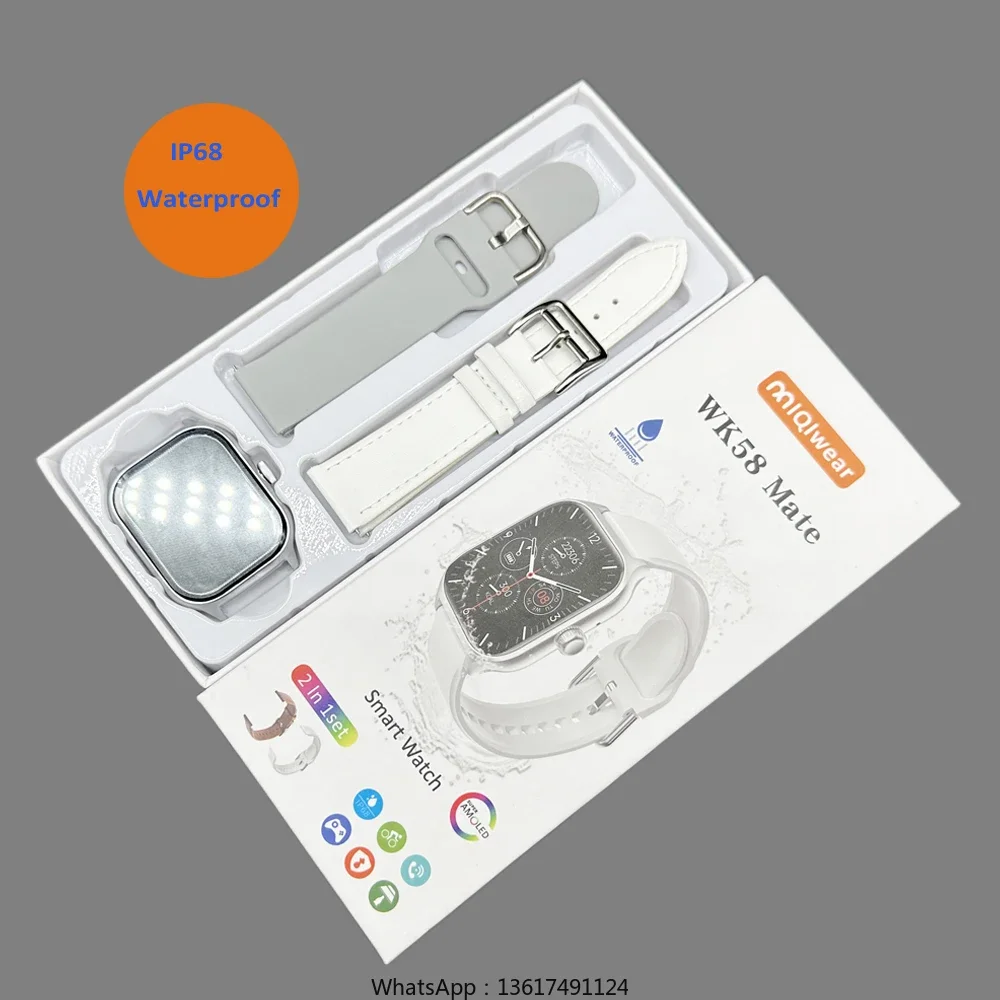 Портативные умные часы WK58 Mate Plus mini T500 T800 T900 7 в 1 Ultra Series 9 Водонепроницаемые для