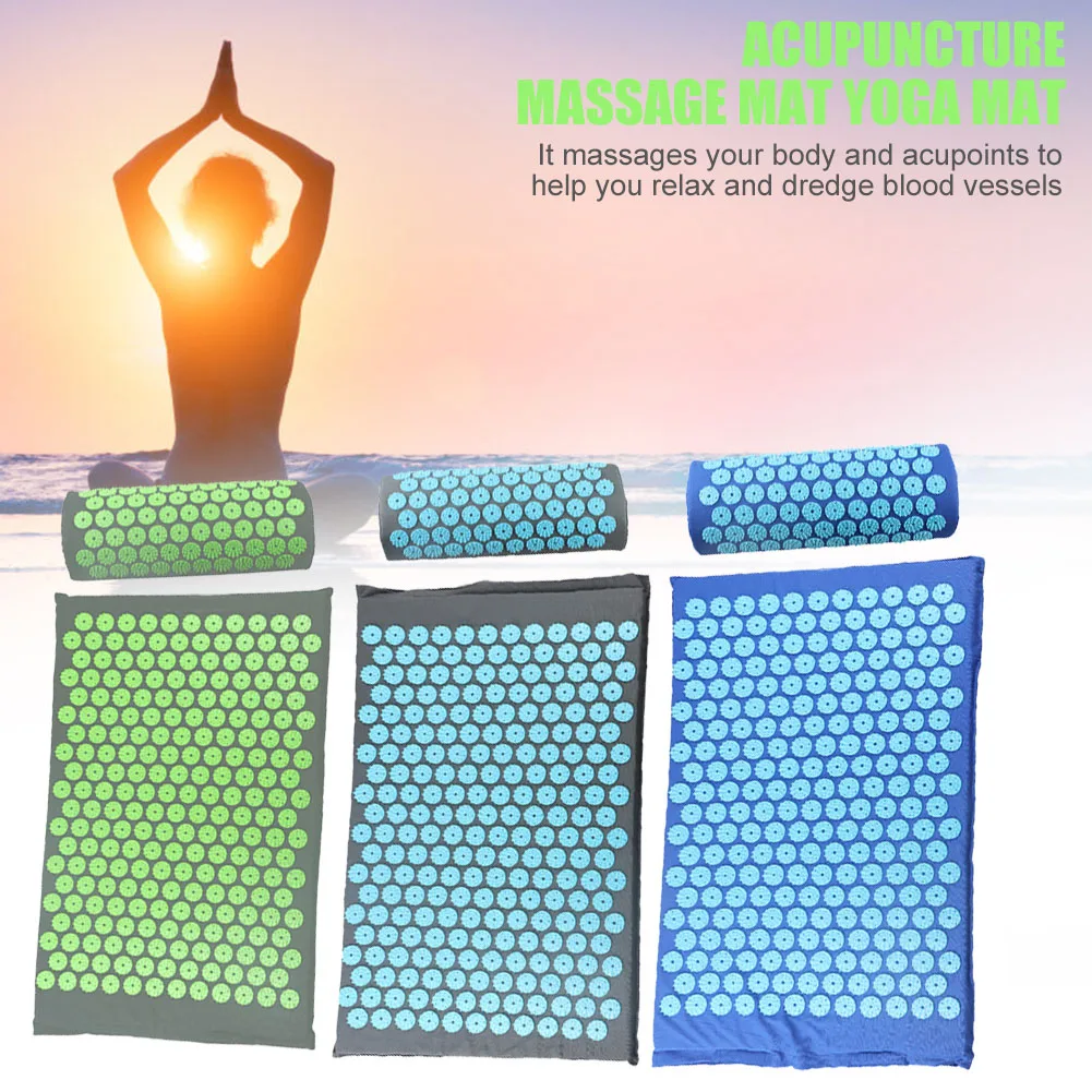

Convenient Acupressure Massage Mat Relieve Stress Yoga Massage Spike Cushion Sponge Pads Pillow with Cloth Bag Exercise Supplies