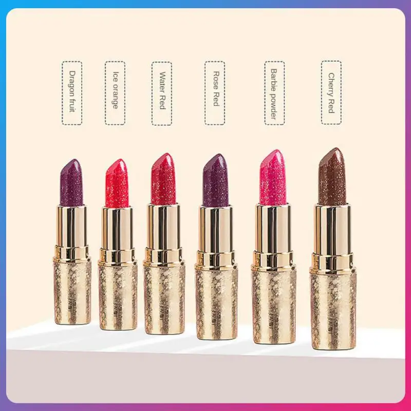 

Long Lasting Lip Glaze Glitter Lipstick Moisturizing Non-stick Cup 9 Colors Colored Lip Balm Lips Makeup Color Change Lip Tint