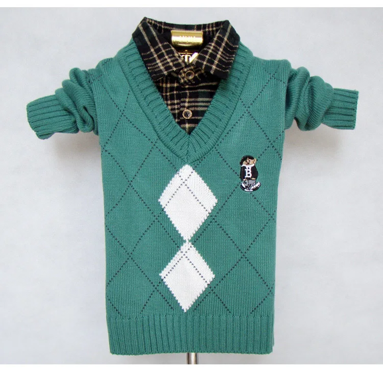 2021 Winter children's Sweater Cotton sport clothing Boy's Sweater O-Neck pullover Sweater winter Keep warm Kids clothes 3-12y