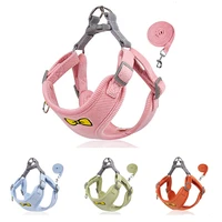hot sale dog harness pet adjustable vest reflective chest strap with leash lead training puppy small medium dogs collar supplies