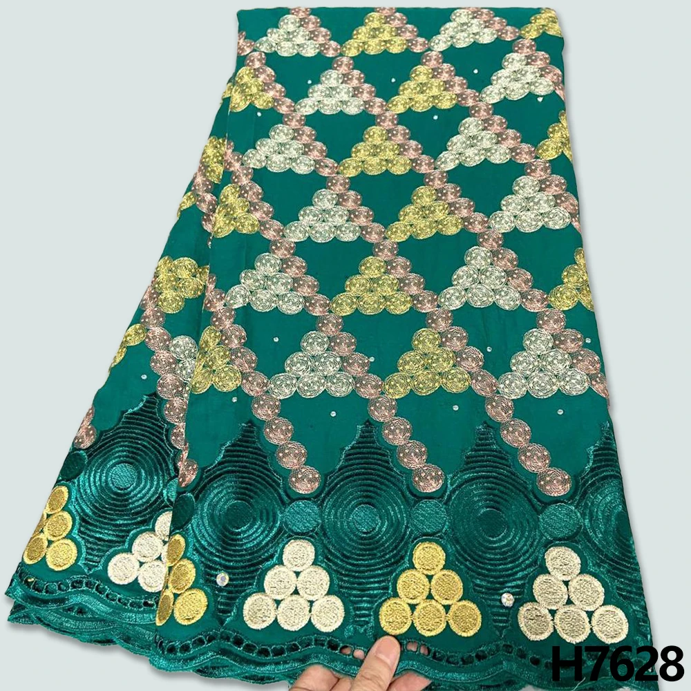 Дешево Оранжевая швейцарская кружевная ткань с камнями, Дубай, Высококачественная хлопковая кружевная ткань в Швейцарии, Нигерия, швейцарская вуа...