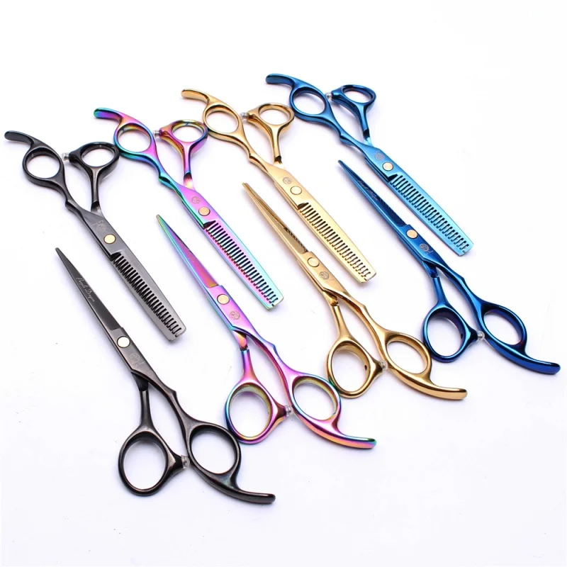 

Парикмахерские ножницы JP из нержавеющей стали с фиолетовым драконом, 5,5 дюйма, 16 см, ножницы для стрижки, филировка, ножницы для стрижки волос, профессиональные ножницы для волос