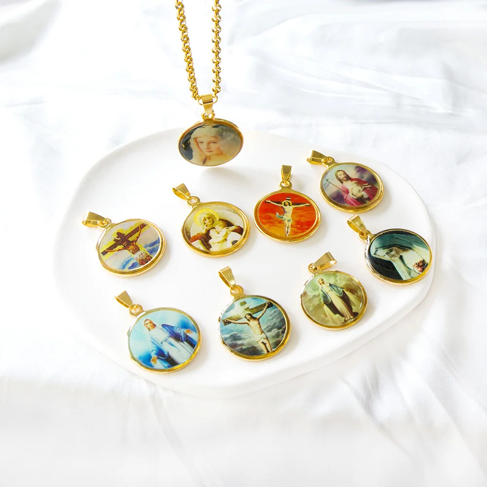 5 шт. ожерелье из нержавеющей стали кулон с портом ожерелье из нержавеющей стали цепочка для женщин позолоченное ожерелье