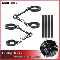 universal motorcycle headlight bracket mount clamp fork tube holder black 48mm 49mm for harley cafe racer chopper bobber parts