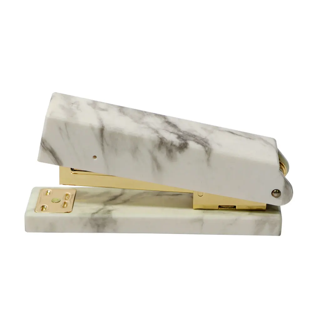 Marble Printing Stapler Golden Rose Gold Metal Core Can Be Used For Office And Household Heavy-Duty Binding Office Supplies