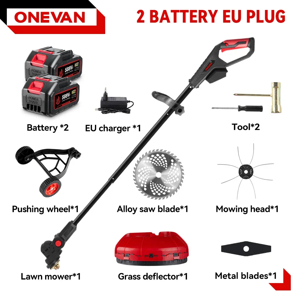 

Аккумуляторная бесщеточная газонокосилка ONEVAN 4500 Вт 10 дюймов