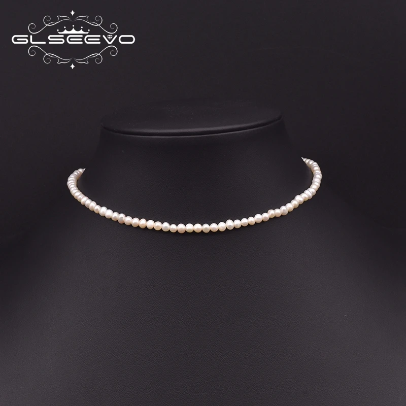 

GLSEEVO Natural Pearl Minimalist Beaded Collar Circle Necklace For Women Anniversary Gift Handmade Bride Necklace Jewelry GN0236