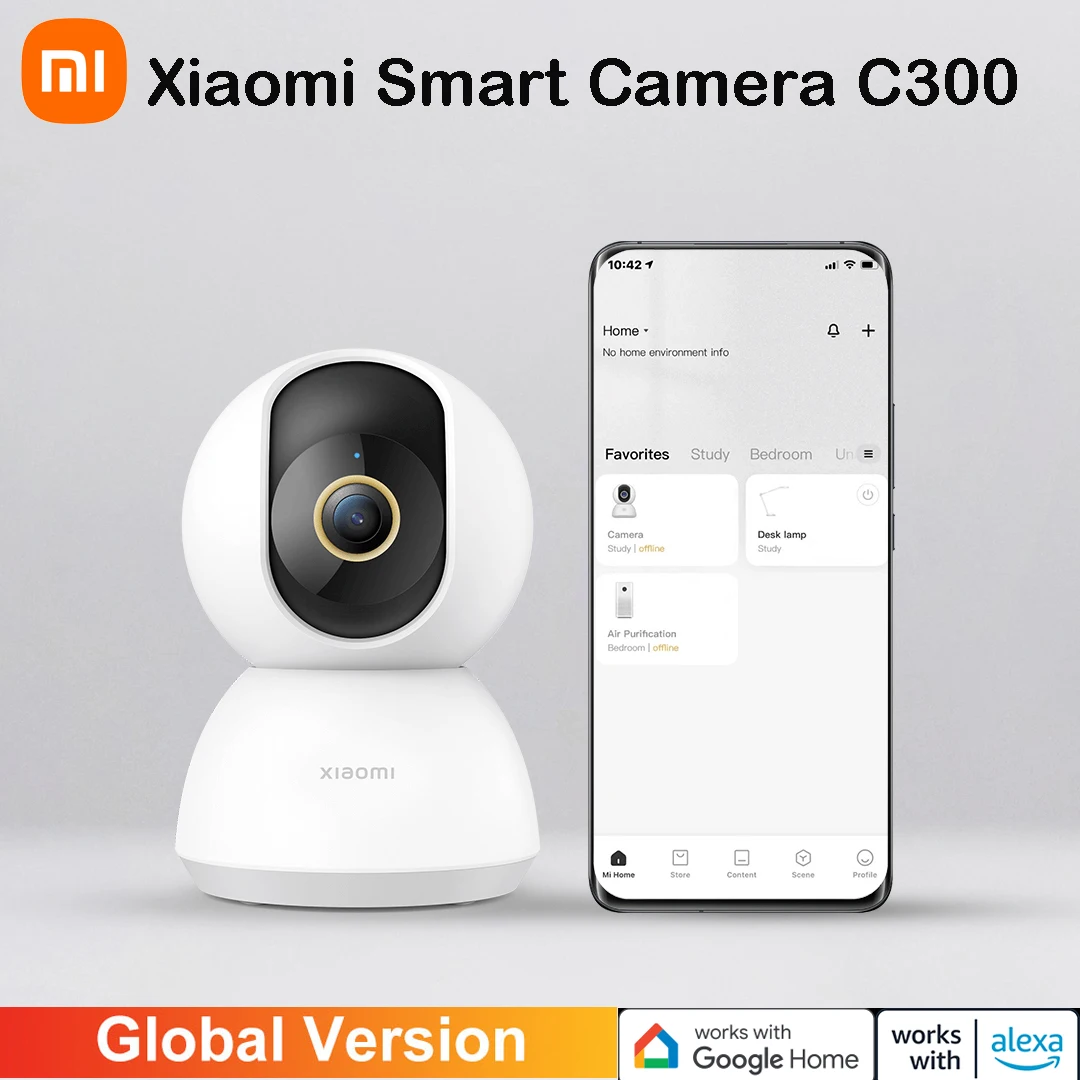 

2022 New Xiaomi Mi Smart Camera C300 Global Version Baby Monitor 2K 1296P Ultra-clear IP Panoramic Camera HD Night Vision Webcam