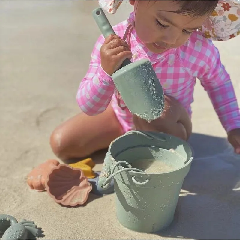 

Soft Beach Toys Baby Toys Outdoor Summer Silicone Digging Sand Tool Shovel Children Bucket Sandbox Toy Beach Accessories for Kid