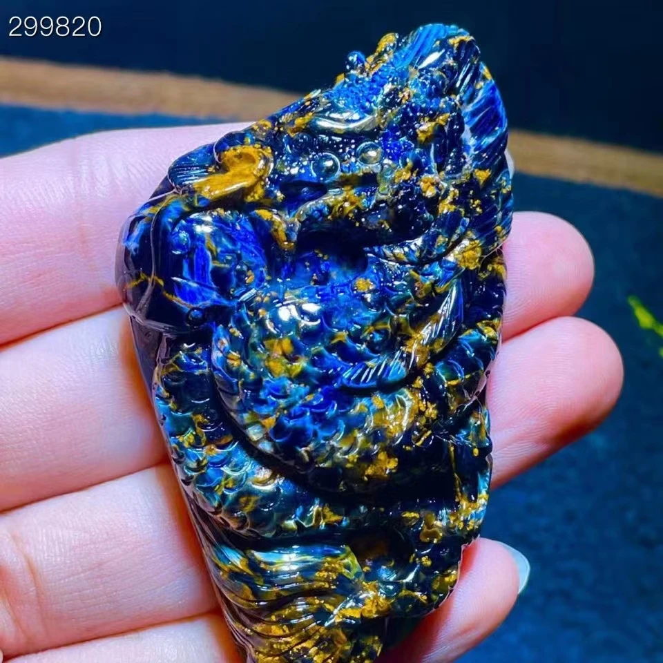 Ожерелье с подвеской из натурального синего пьестерсита для женщин и мужчин 75 7x49