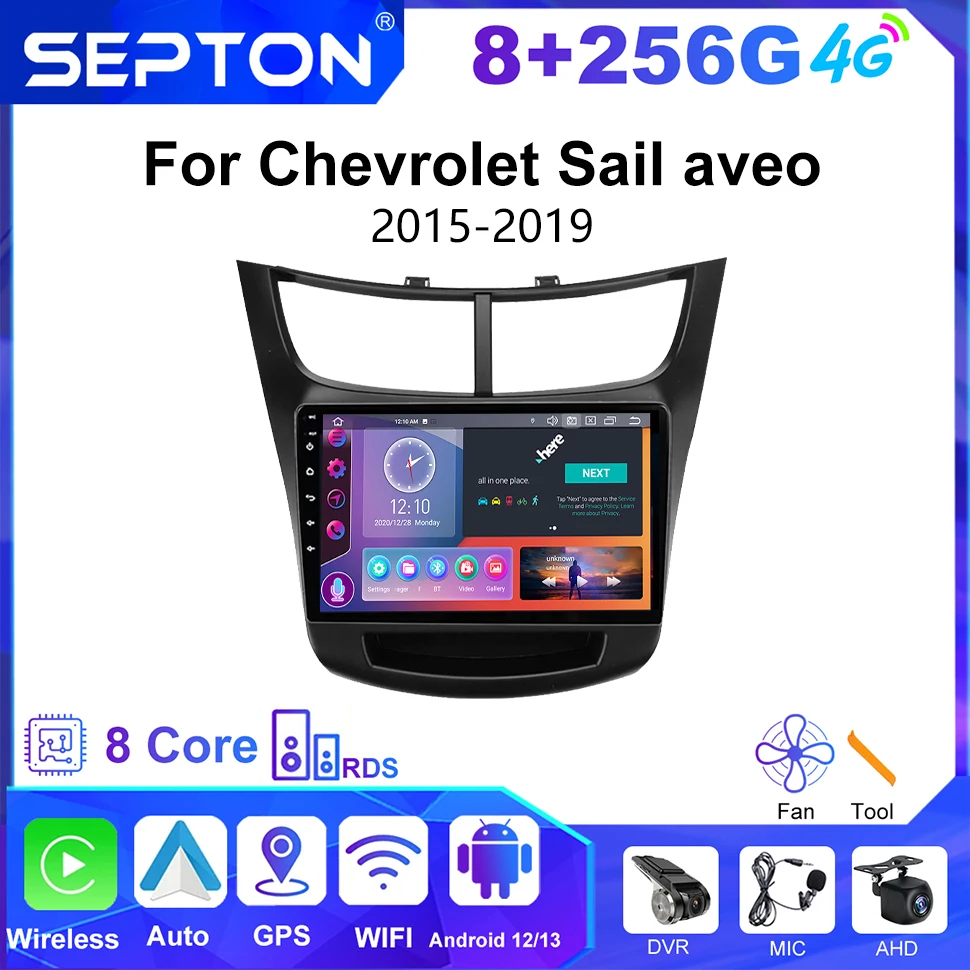 Автомобильный радиоплеер SEPTON Android для Chevrolet Sail Aveo 2015-2019 головное устройство