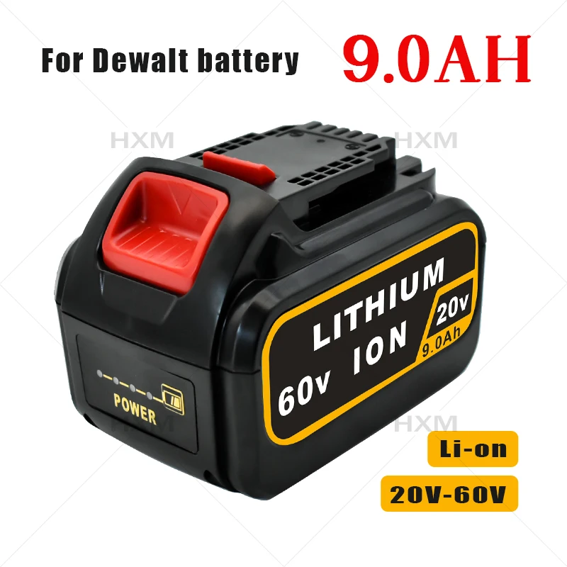 

20V-60V 9.0Ah Replacement Battery for Dewalt 60V DCB606 DCB609 DCB205 DCB204 DCB206 DCB209 Power Tools Lithium-Ion Batteries