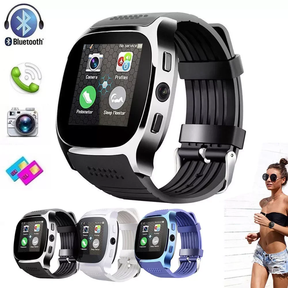 

T8 Smart Watch 1.54inch Bluetooth with Camera Support SIM Cartoon Call Motion Positioning Tracker Smartwatch for Huawei