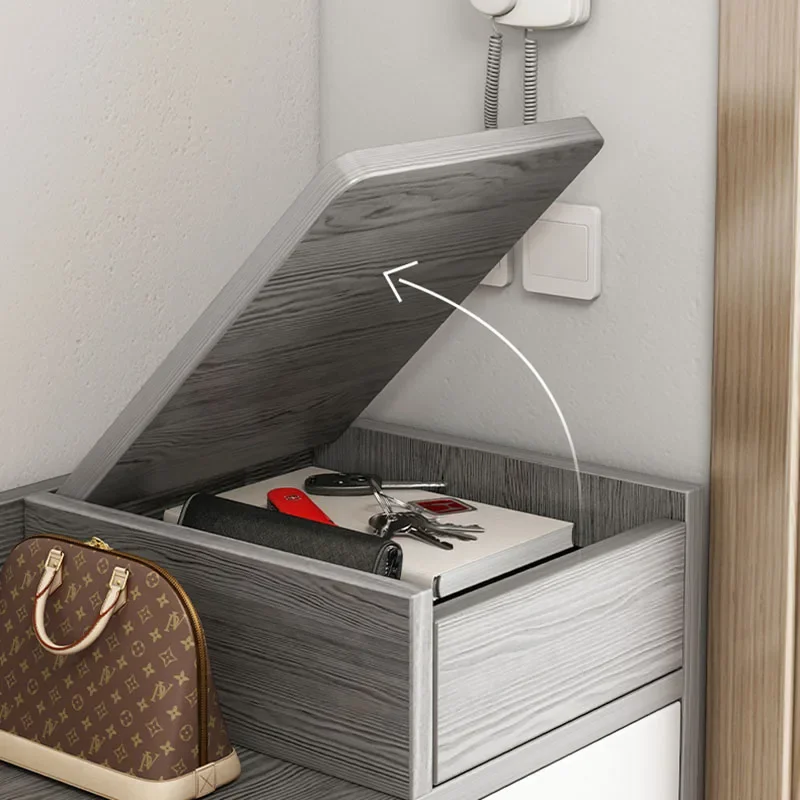 Простые белые шкафы для обуви Вертикальные элегантные дизайнерские прихожей Mutil