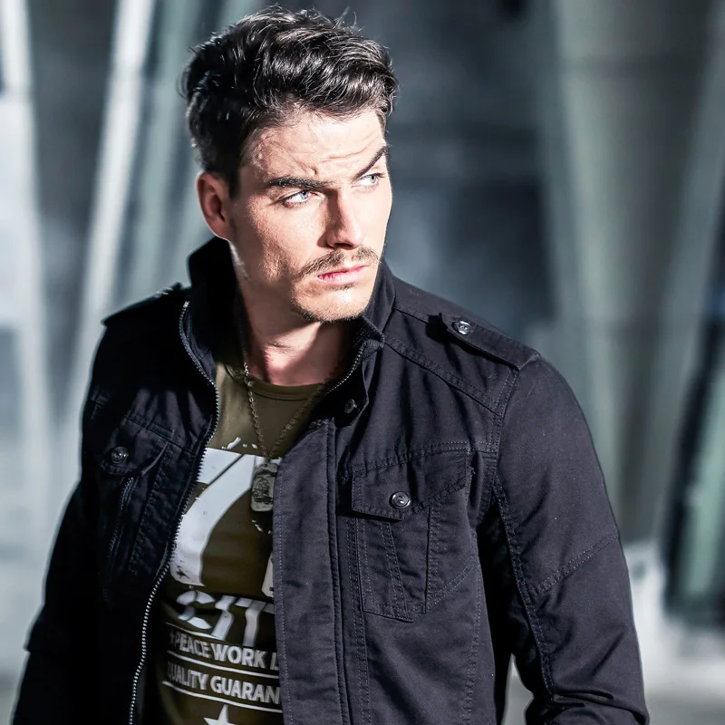 Куртка мужская хлопковая в стиле милитари рабочая одежда повседневный стиль