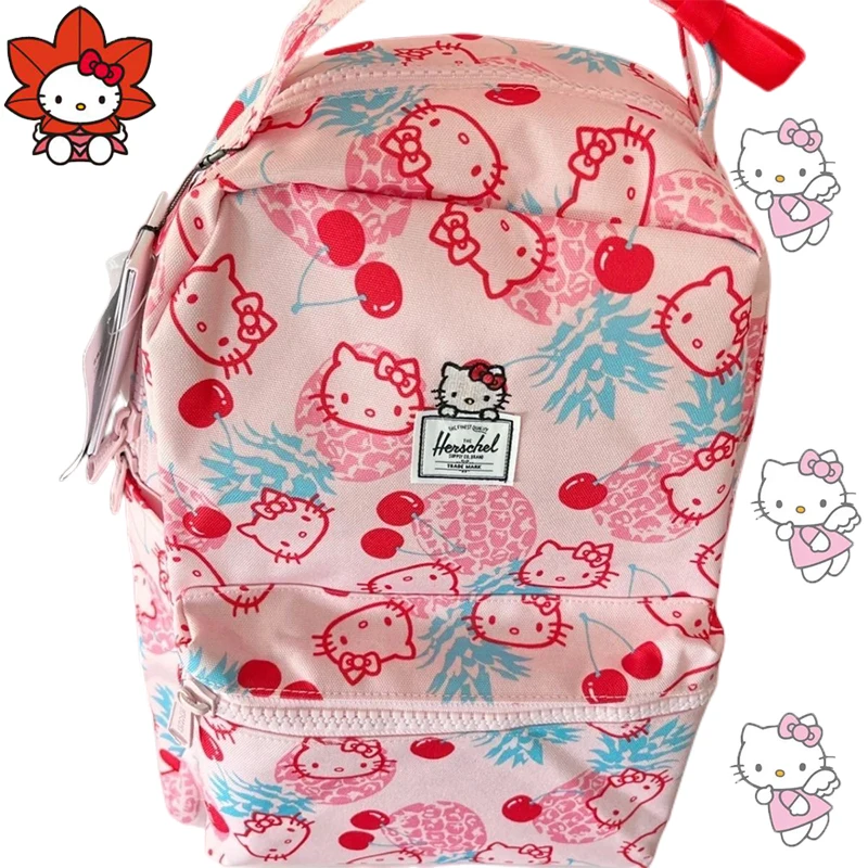

Hello Kitty Y2K Millennial Cute Backpack Anime Kawaii Pink Student Girl Hellokitty Schoolbag Storage Bags Organizer Pouch Gift