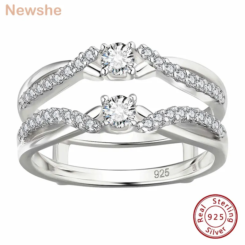 

Женское Обручальное Кольцо Newshe, обручальное кольцо из стерлингового серебра 925 пробы, обручальное кольцо AAAAA CZ, ювелирные украшения