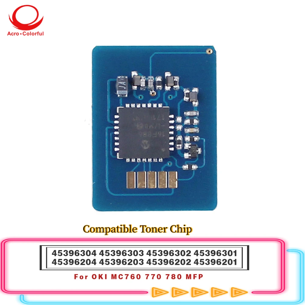 

45396304 45396303 45396302 45396301 Compatible Toner Cartridge Chip Apply to OKI MC760 770 780 MFP Printer