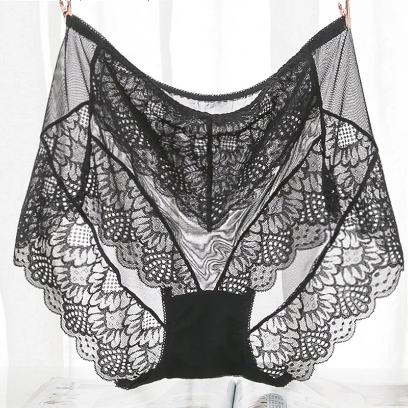 

Sexy Transparent Panties Women Lace Underwear High Waist Seamless Lingerie Top Quality Breathable Briefs