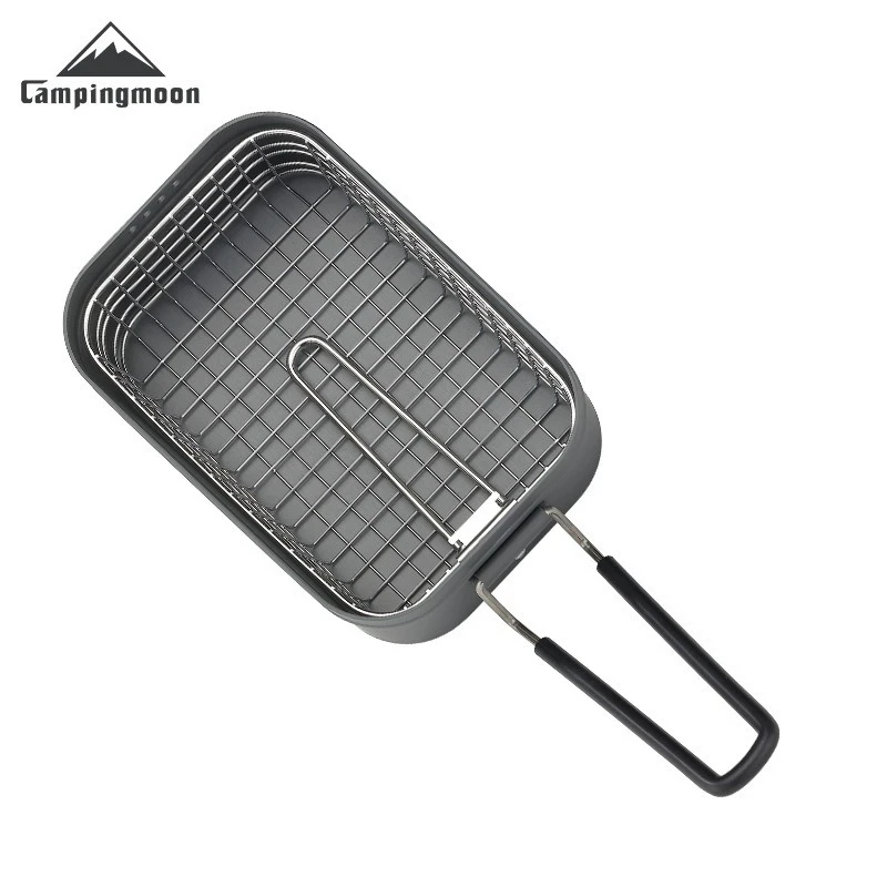CAMPINGMOON S-1218 Складная сетка для жарки из нержавеющей стали кемпинга картофеля фри