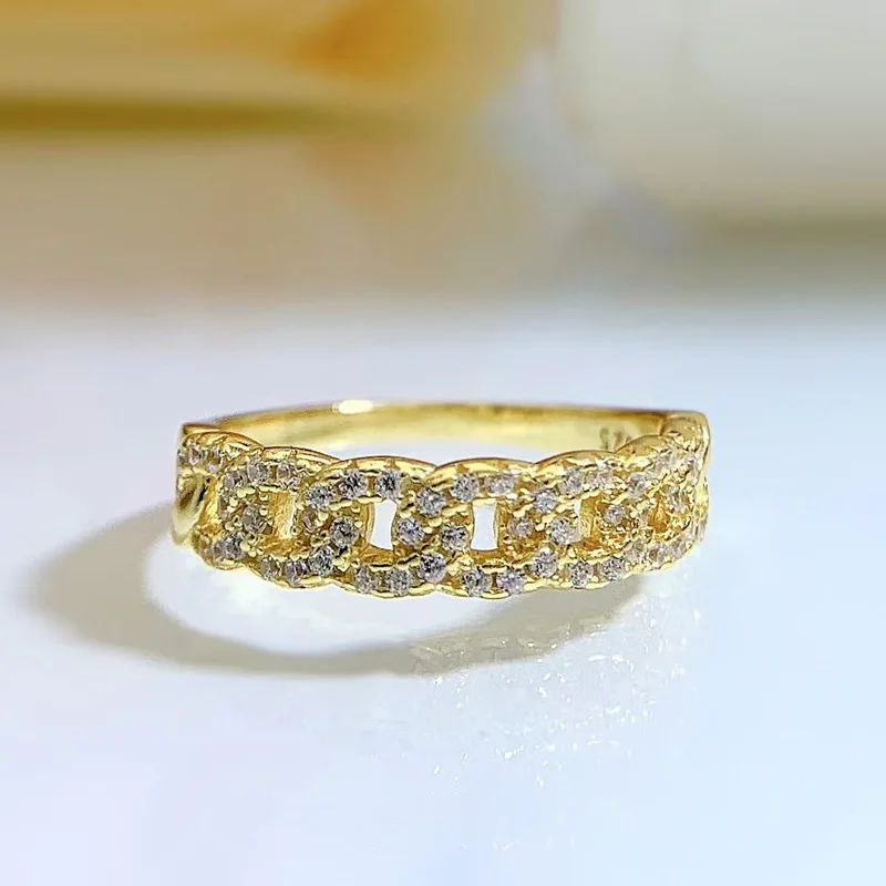 

S925 Silver Cuban Rings For Women Ins Style European and American Fine Jewelry 2022 New Products