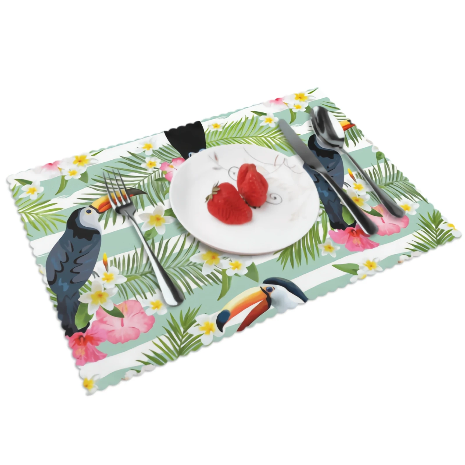 

Toucan Bird Placemats for Dining Table 12 x 18 inches Heat Resistant Table Placemats Set of 4 for Kitchen Dining Table