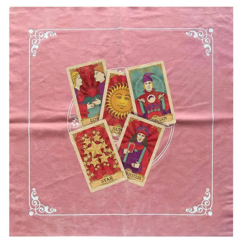 

19.29x19.29in Pink Square Tarot Cards Tablecloth Spread Cloth Decorative Tarot Card Placement Cloth Tarot Mat Room Decor